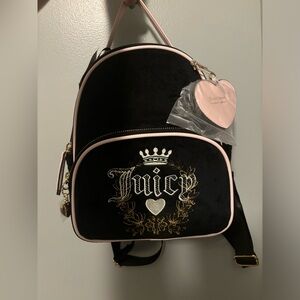 Black velour licorice juicy backpack